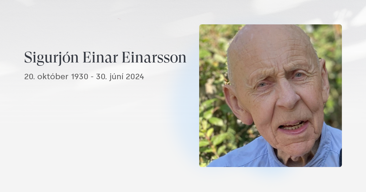 Minningarsíða Sigurjón Einar Einarsson