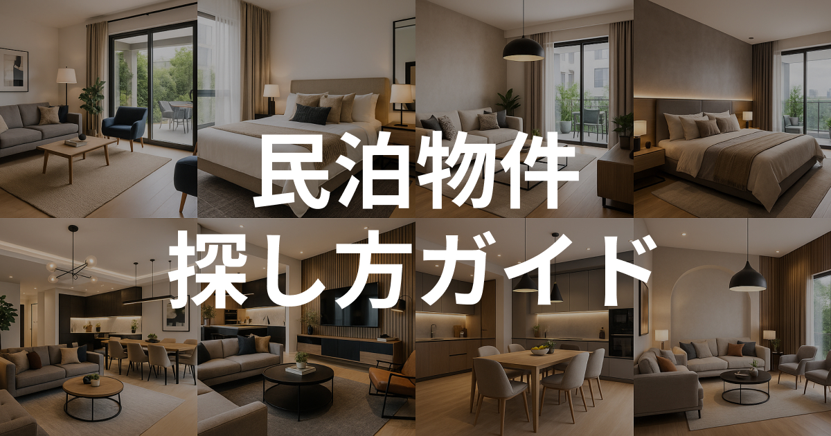 失敗しない民泊物件の探し方完全ガイド｜探し方と購入・賃貸の取得方法
