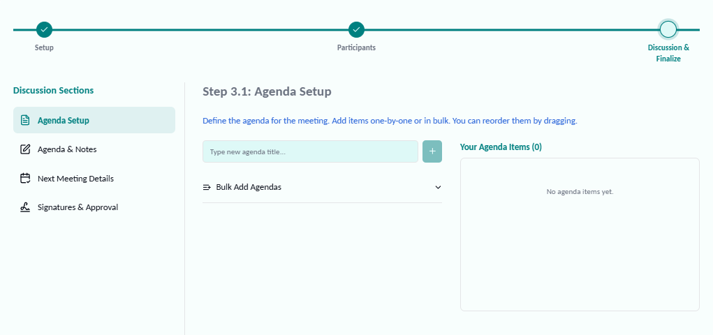 Agenda Title Setup