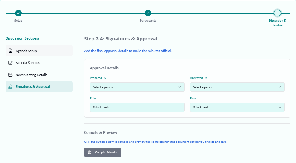 Finalize and Export Section