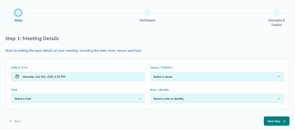 Meeting Details Form