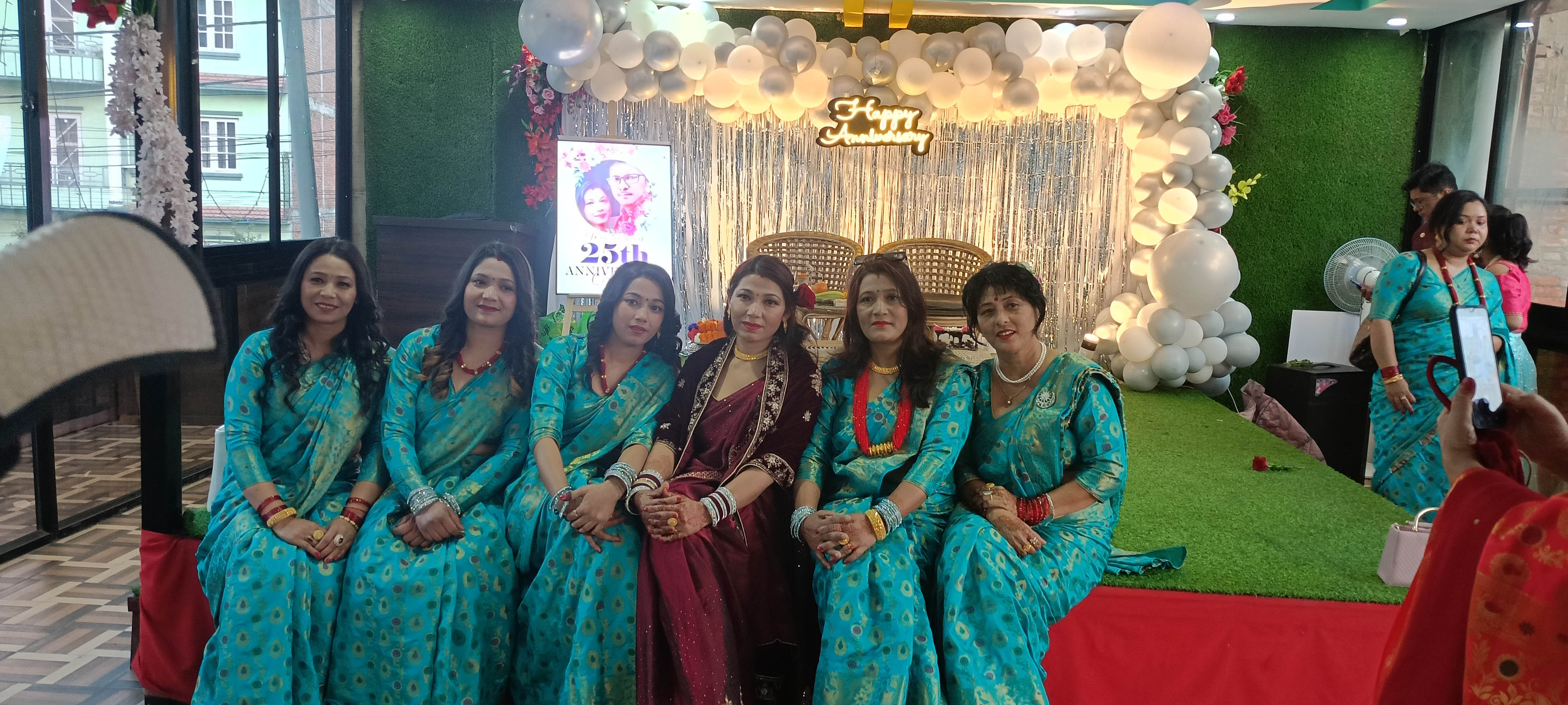 Family members posing for a group photo.