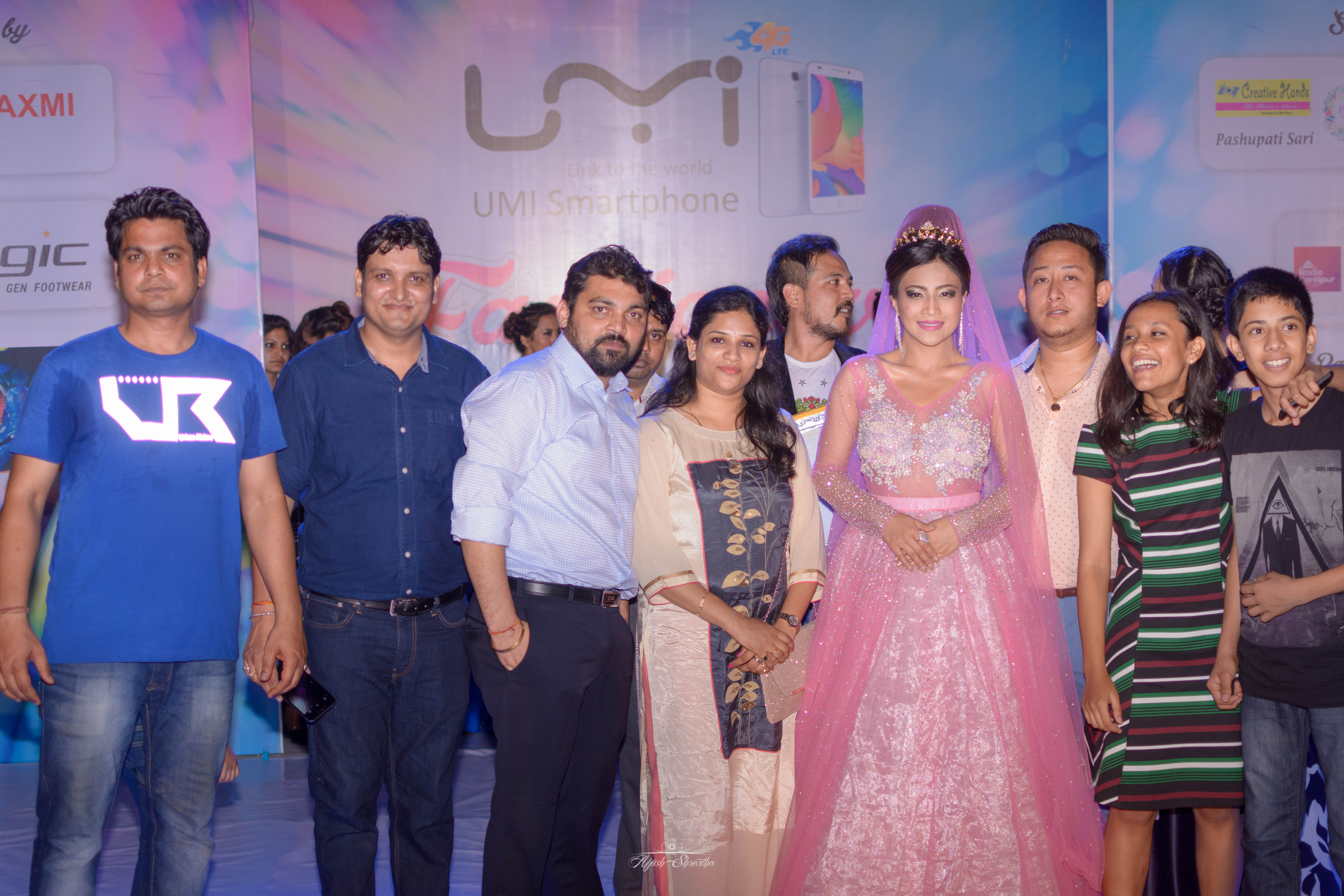 Event Manager Rikesh Karna with Miss Nepal World 2015 Evana Manandhar and sponsors.
