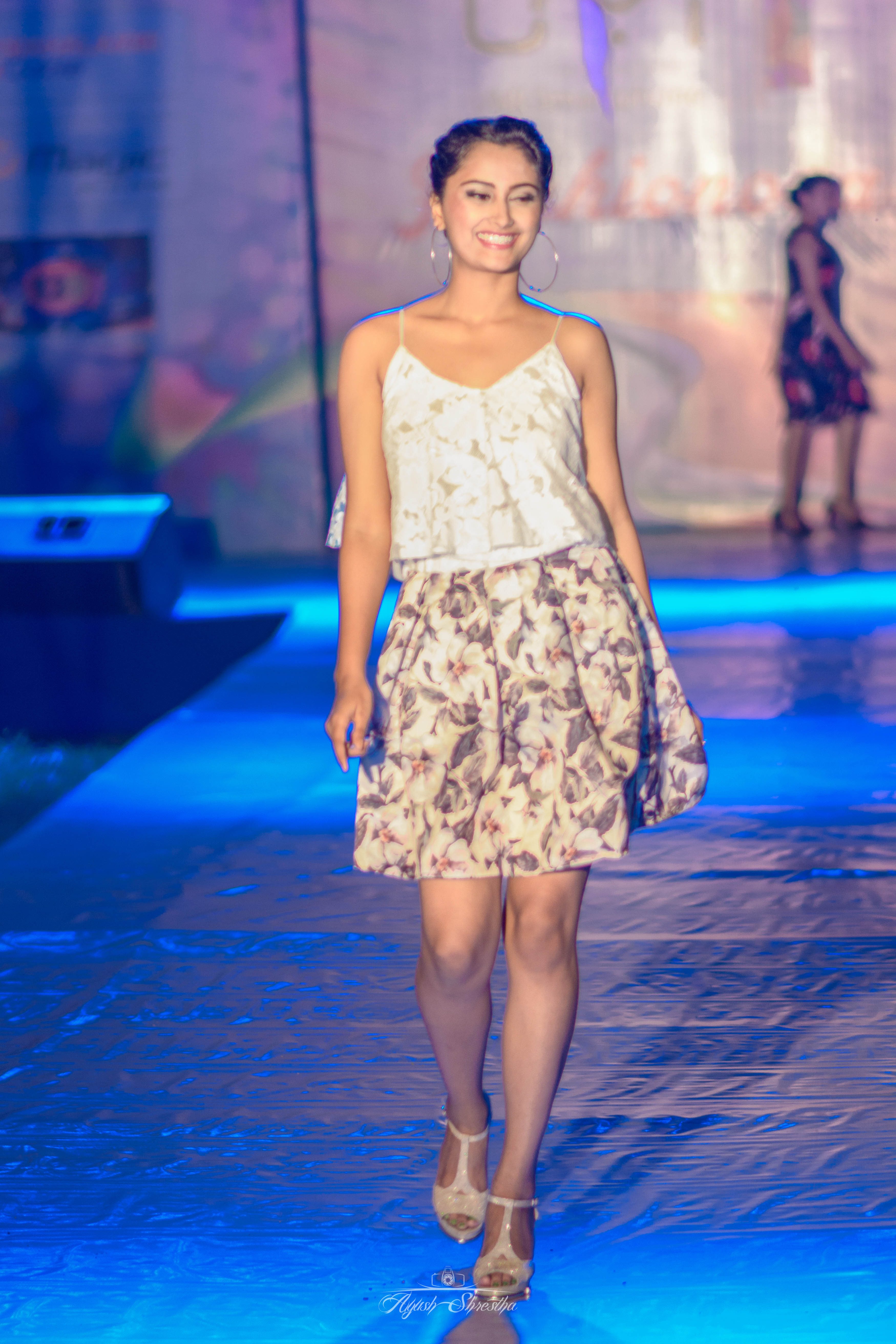 Famous TikToker Reshma Ghimire walking the ramp.
