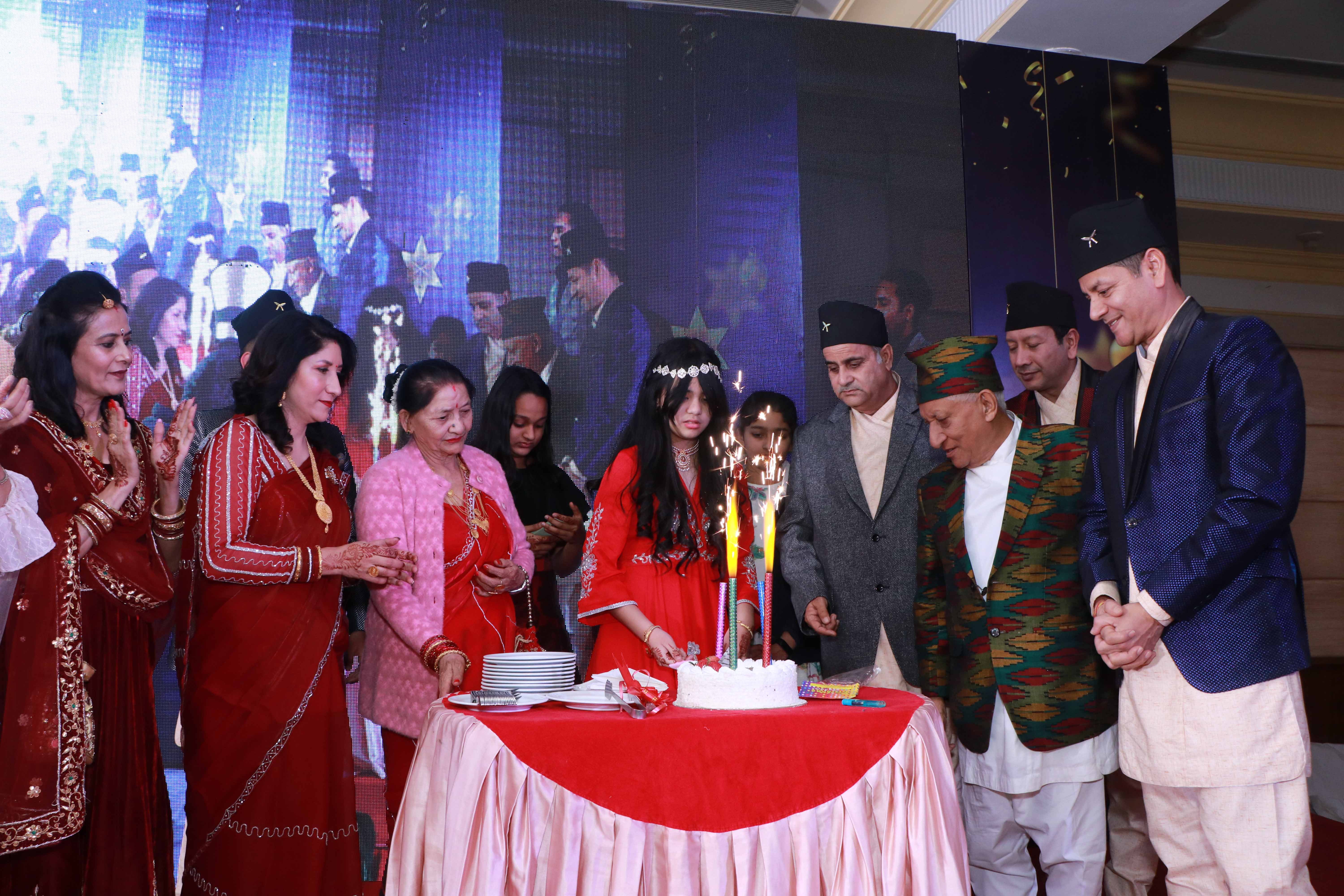 Pranita with her family during the cake ceremony