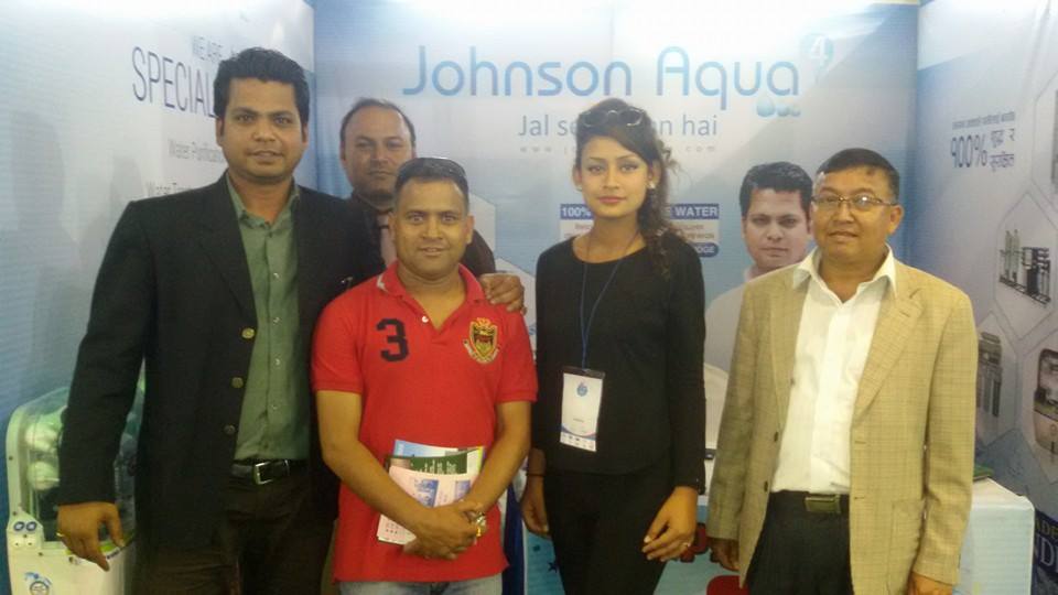 Rikesh Karna and comedian Jitu Nepal (Mundre) promoting Johnson Aqua.