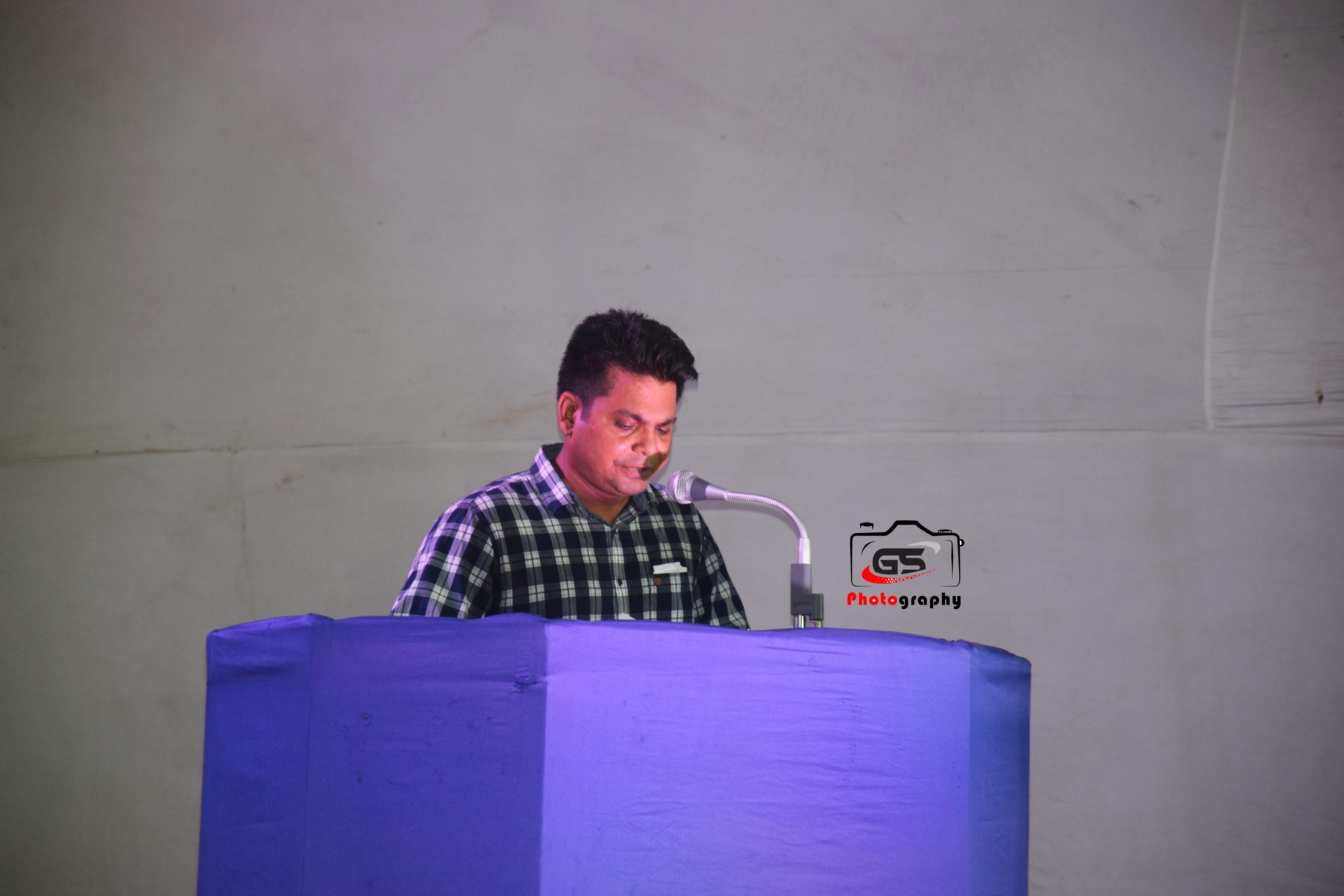 Event Manager Rikesh Karna giving the welcome speech.