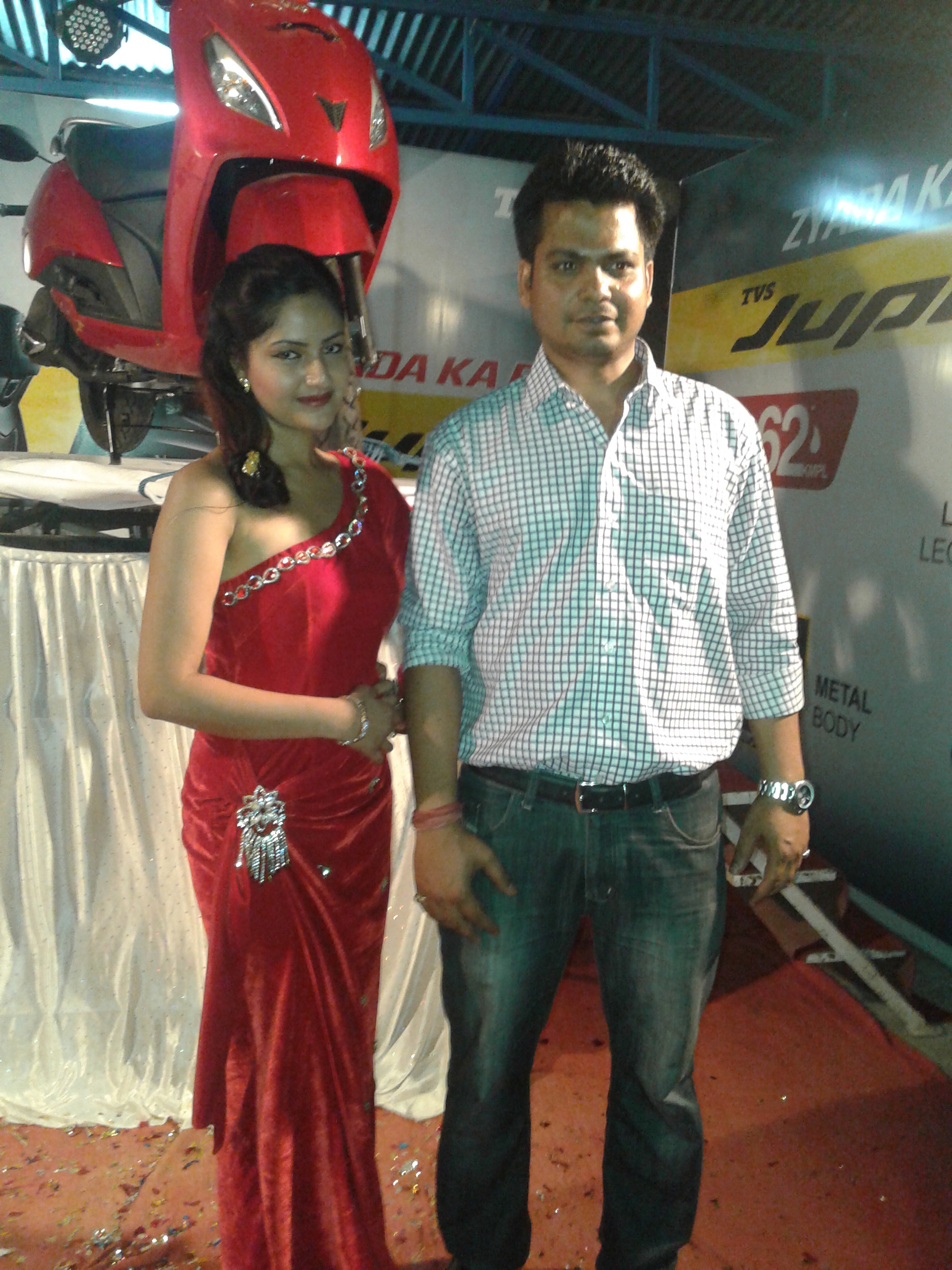 Actress Barsha Siwakoti with Event Manager Rikesh Karna.