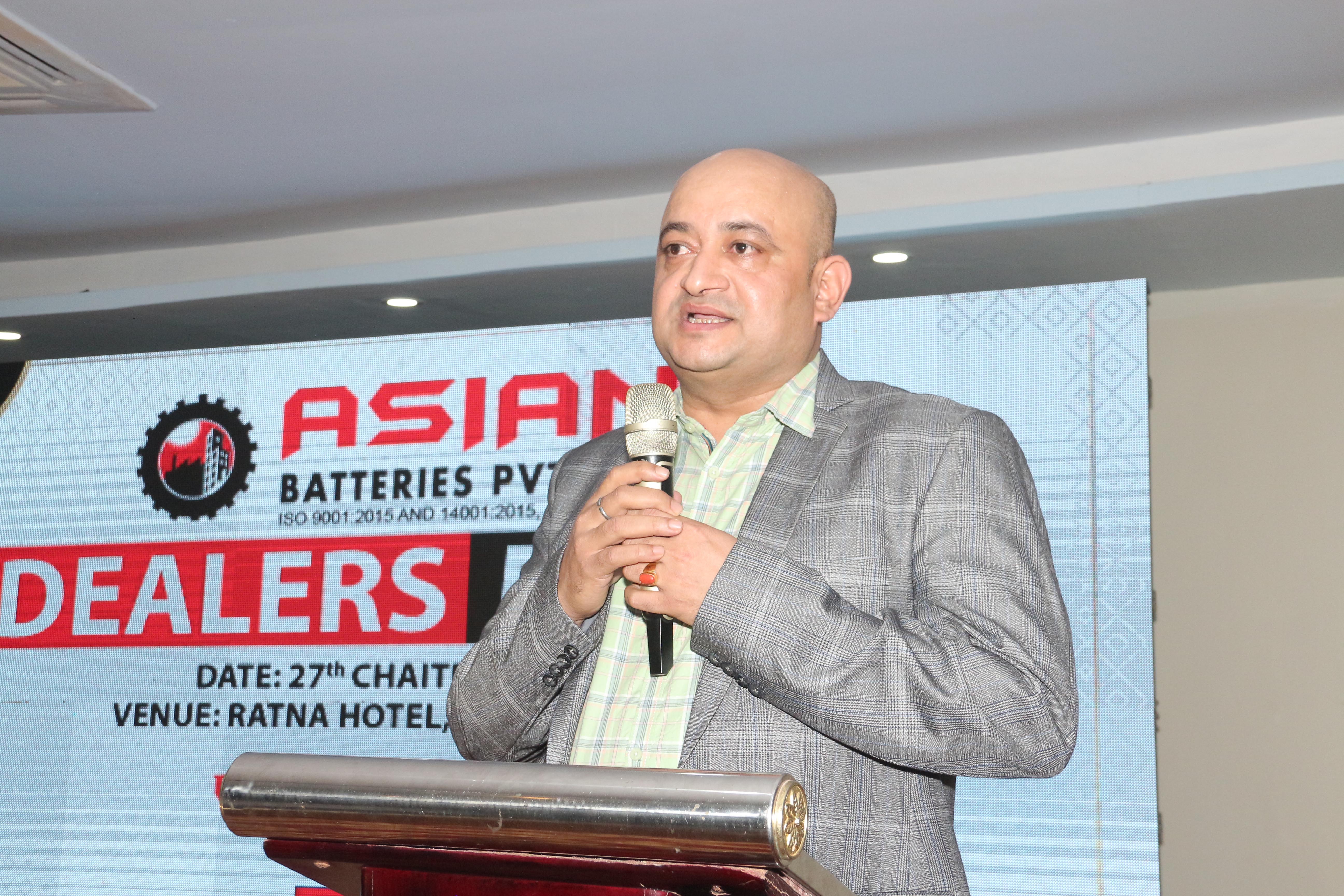 Asian Battery Managing Director Suresh Lohani delivering the welcome speech.