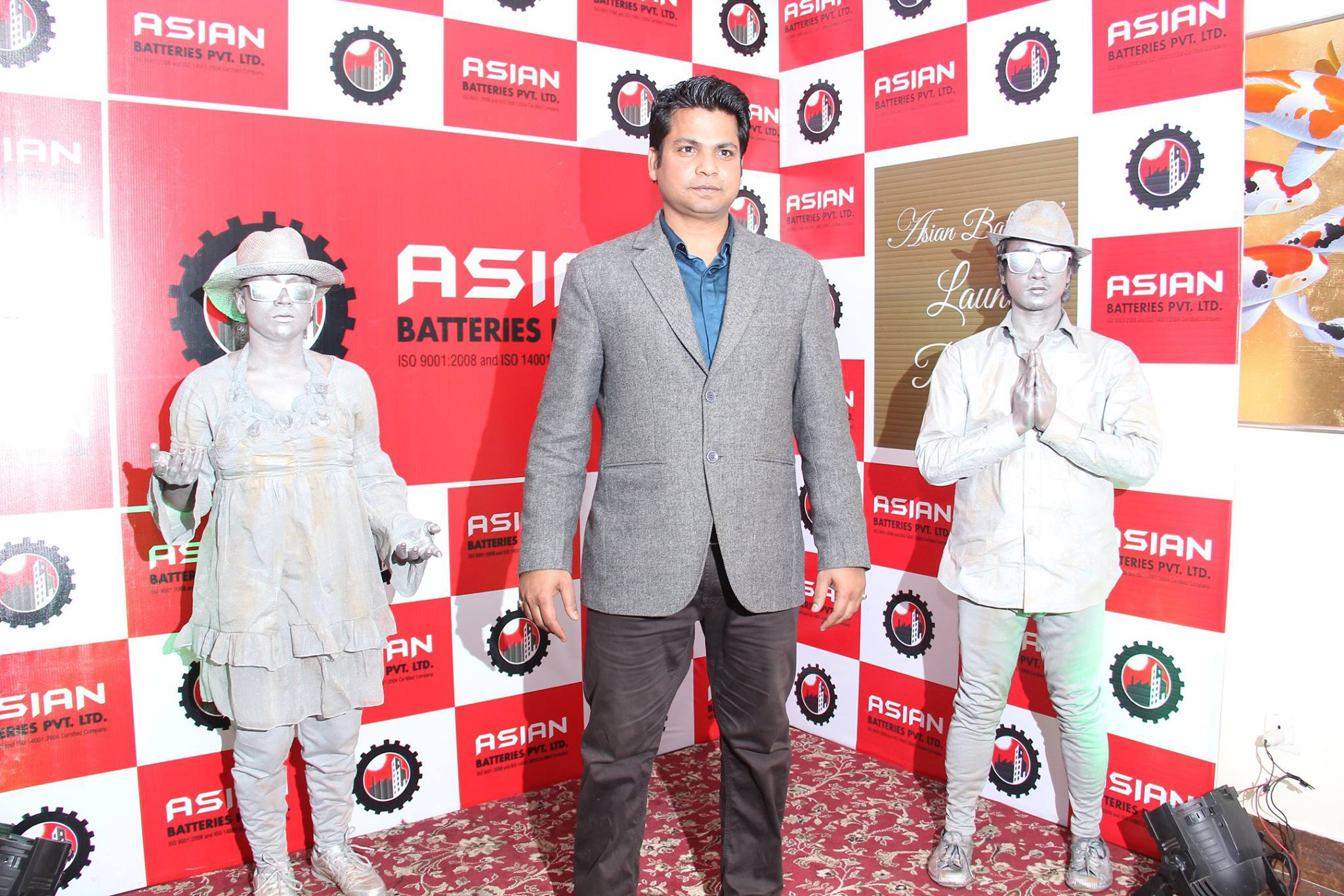 Event Manager Rikesh Karna with Body Painted Boy and Girl