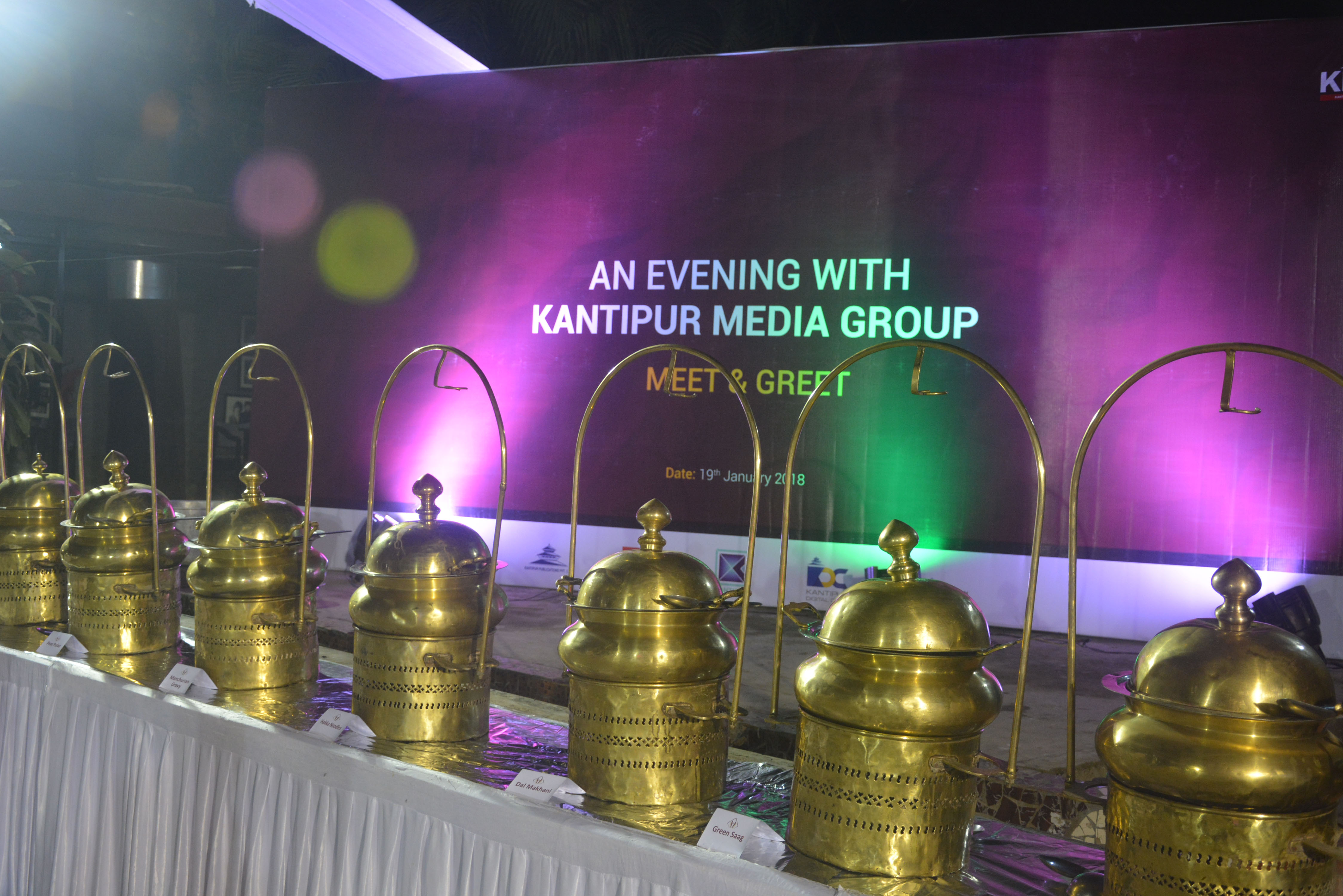 Backdrop of the Kantipur Media Group Meet & Greet event.