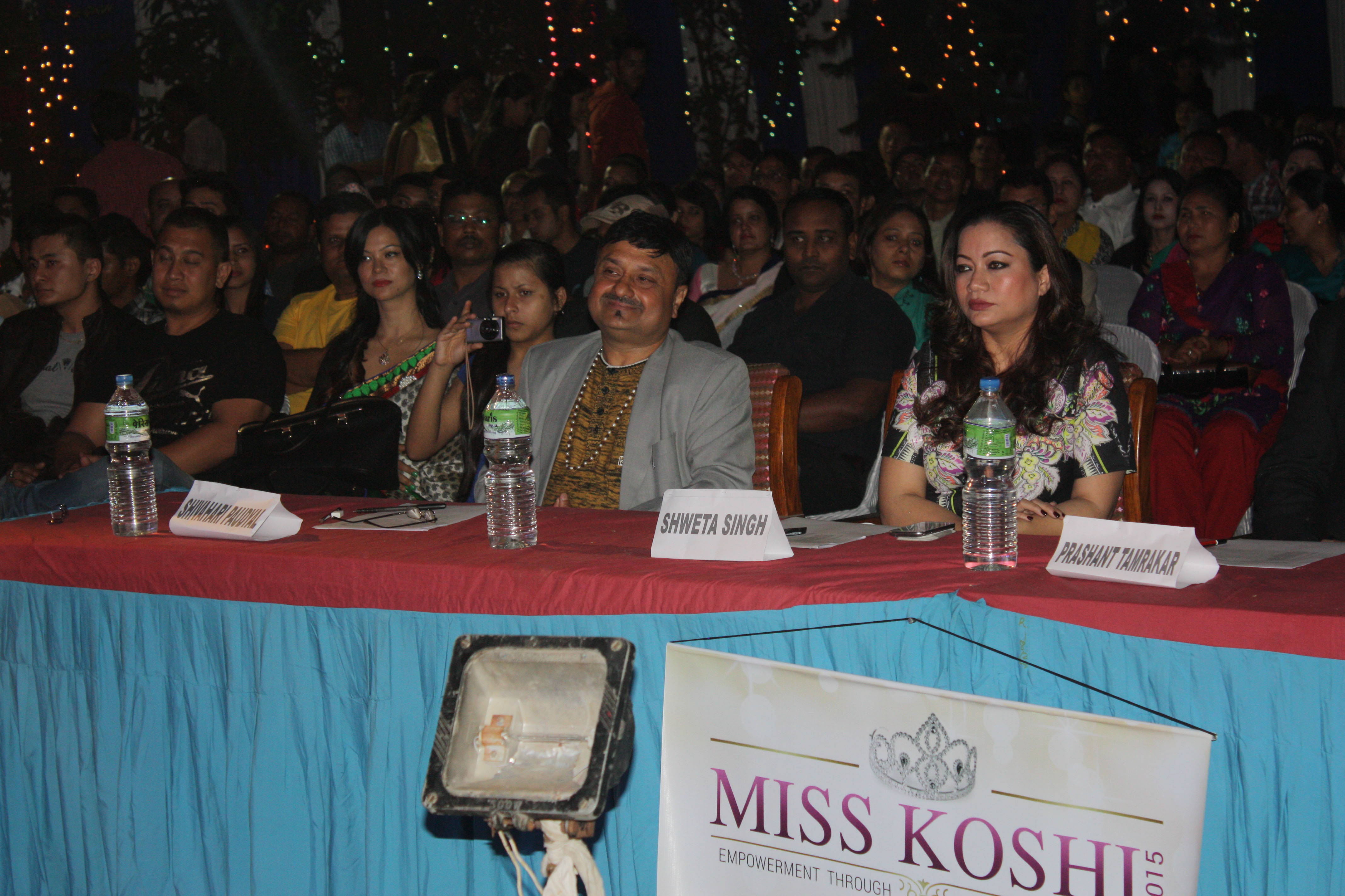 Judges Shivahari Paudyal and Sweta Shrestha on the judge panel.