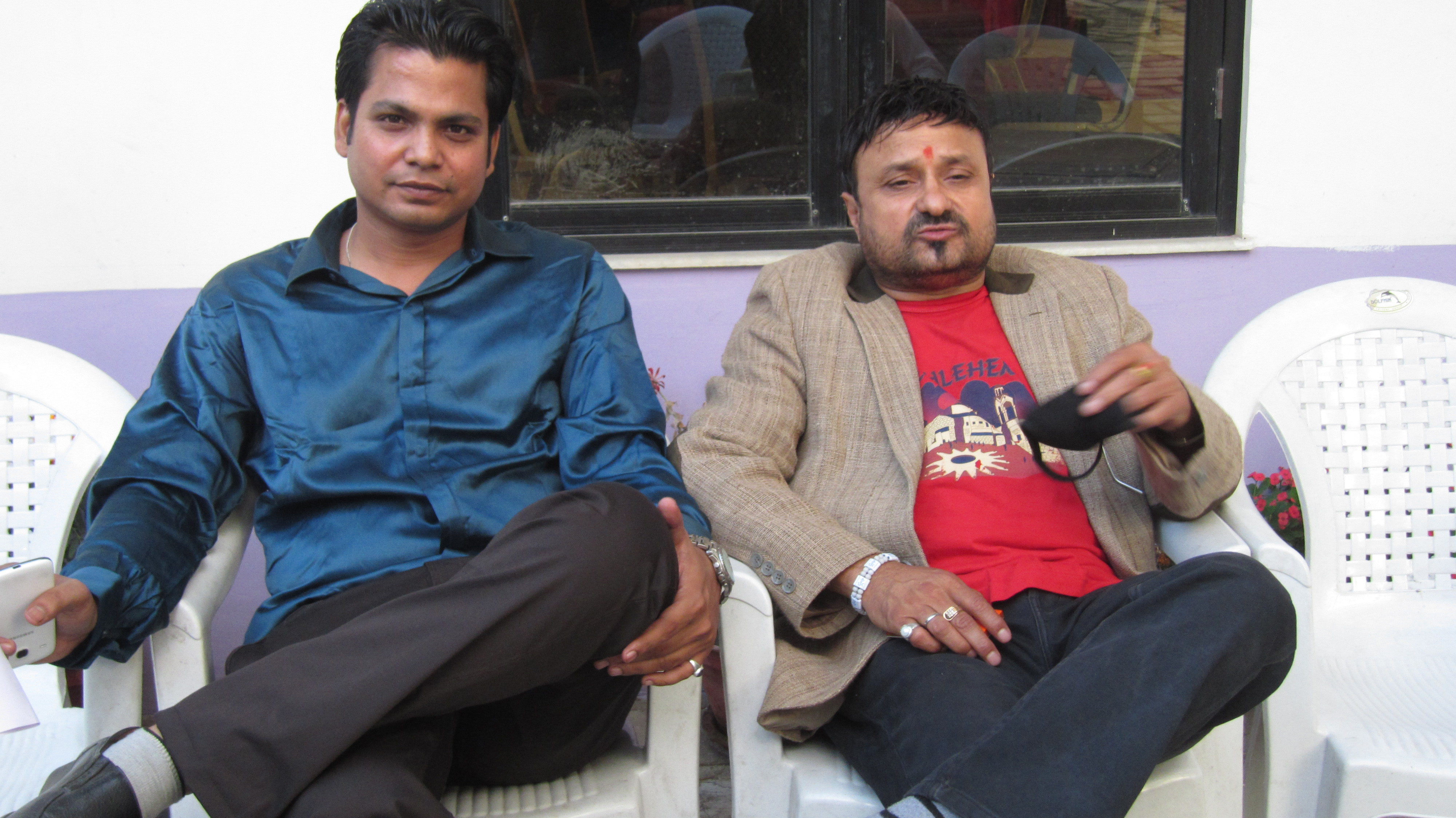 Celebrity guest Shivahari Paudyal with Event Manager Rikesh Karna.