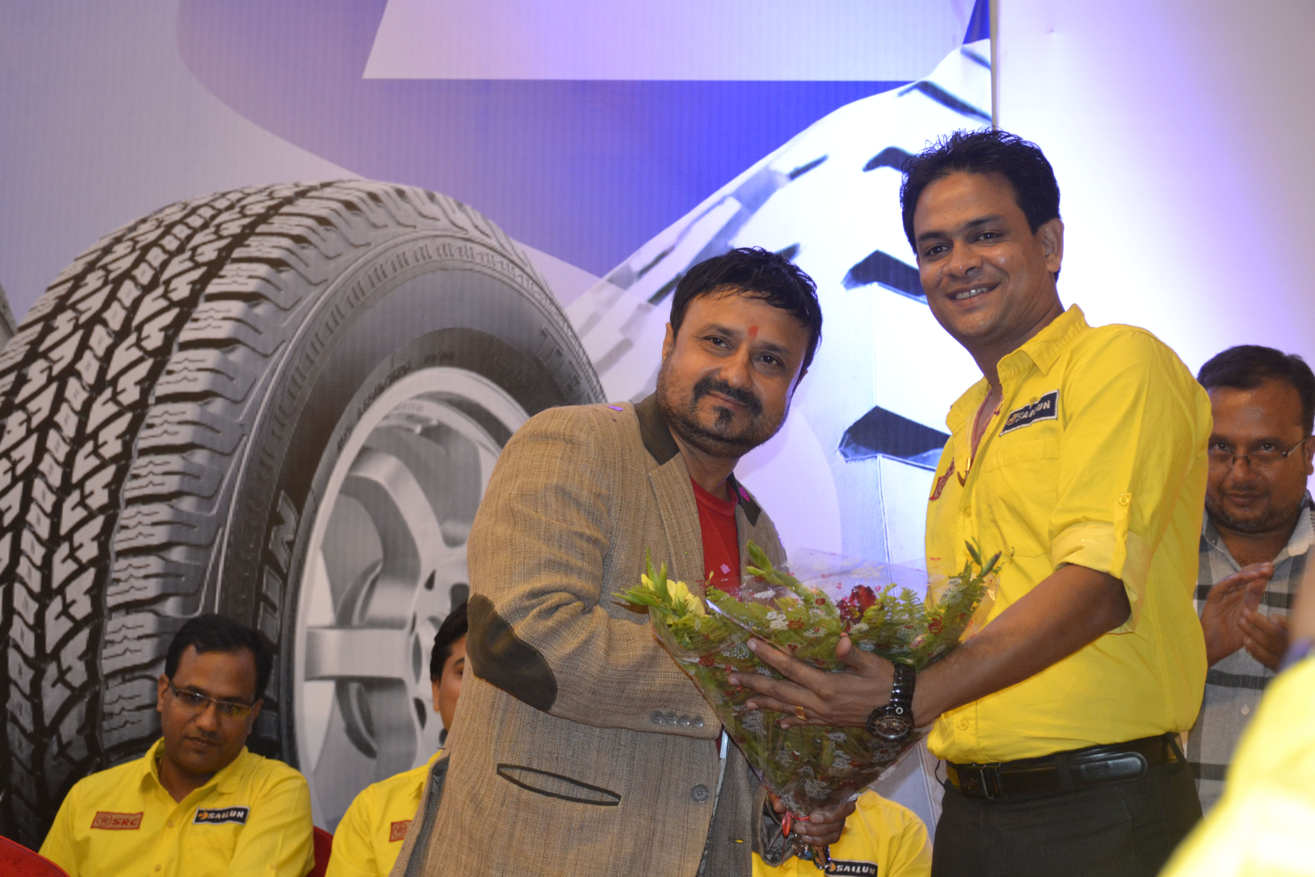 Shivahari Paudyal receiving a token of love.