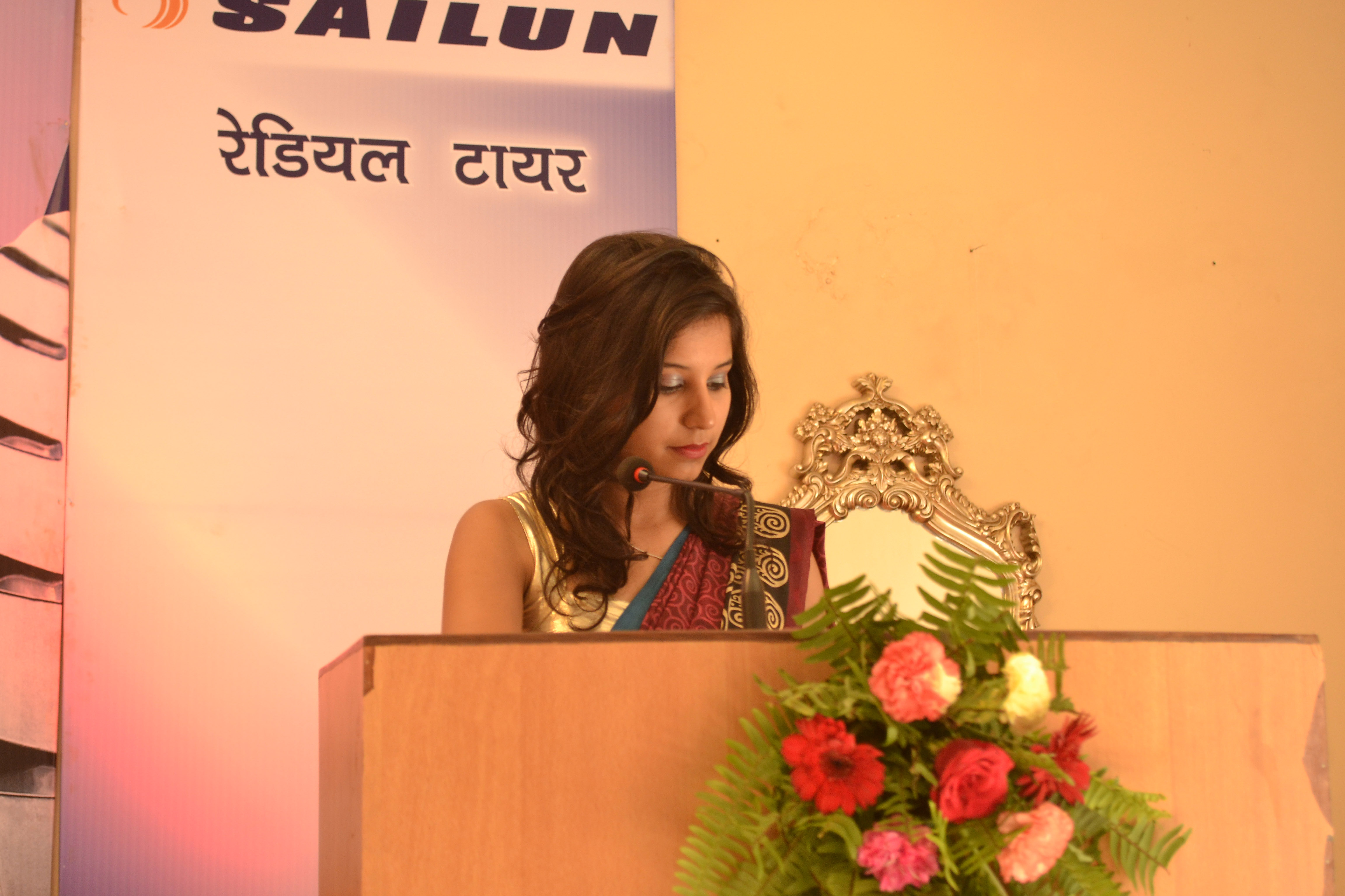 MC Priyanka Prasai starting the program.