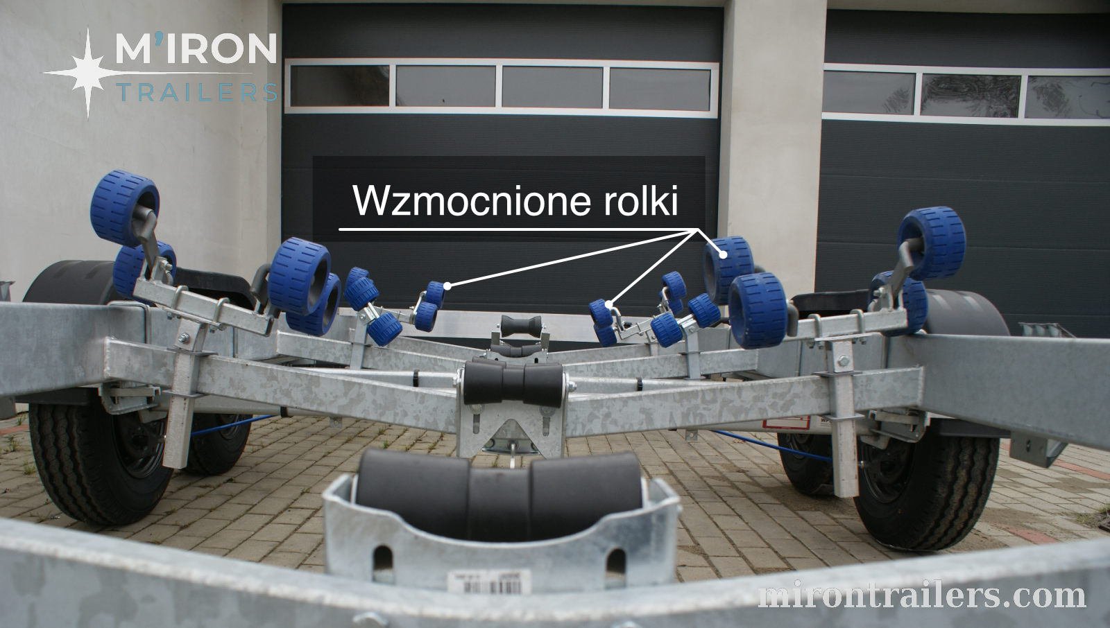 Przyczepa podłodziowa dwuosiowa MT352 — rolki
