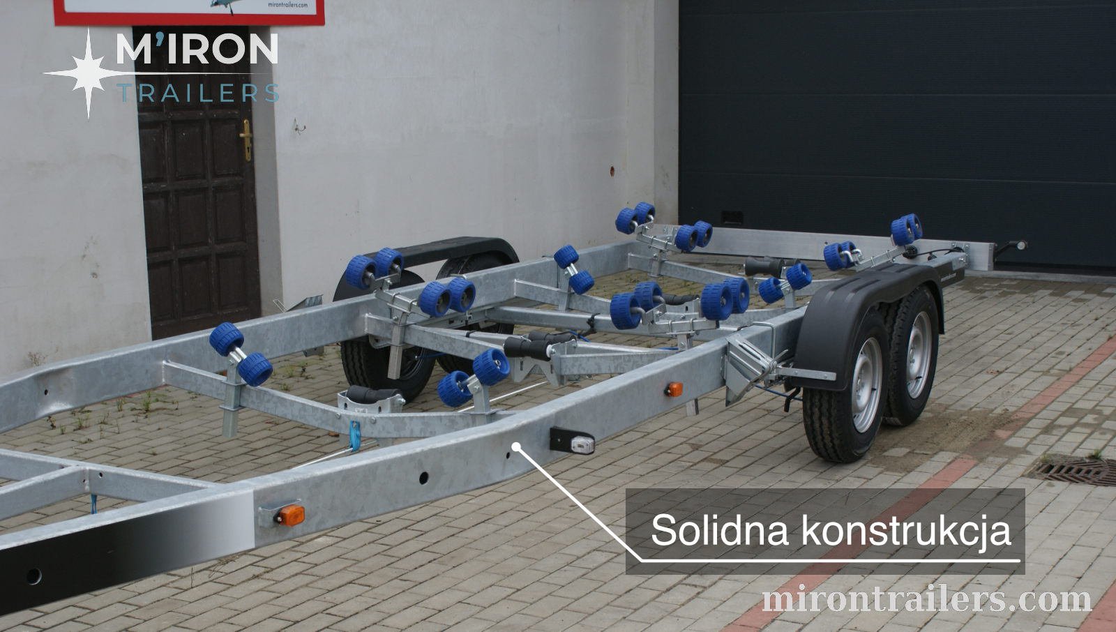 Przyczepa podłodziowa dwuosiowa MT352 — rolki