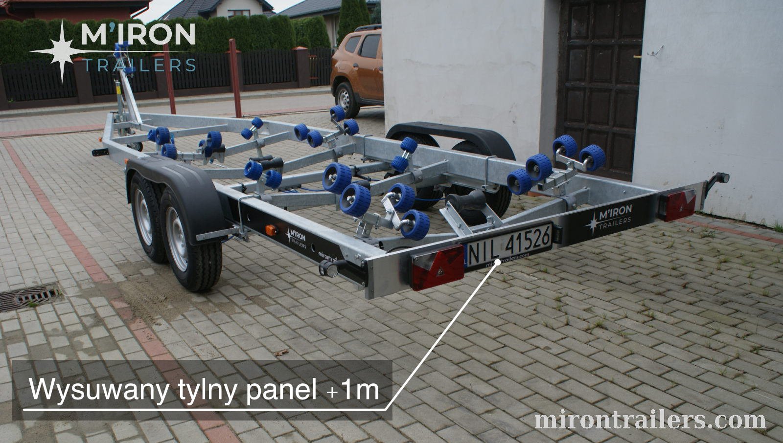 Przyczepa podłodziowa dwuosiowa MT352 — rolki