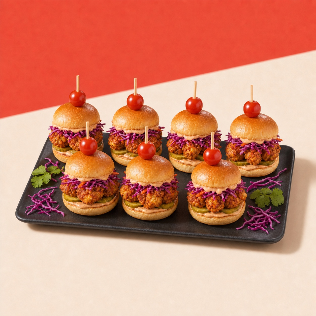 Crispy cauliflower slider platter