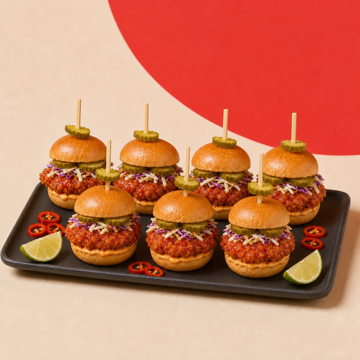 Hot honey chicken slider platter