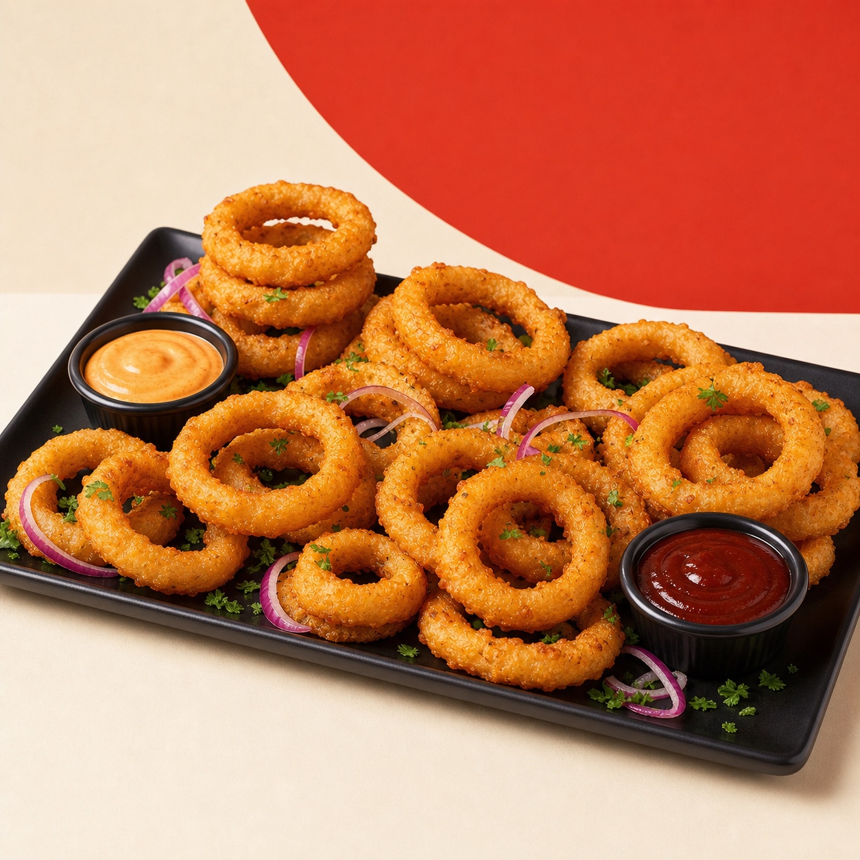 Crispy onion ring platter