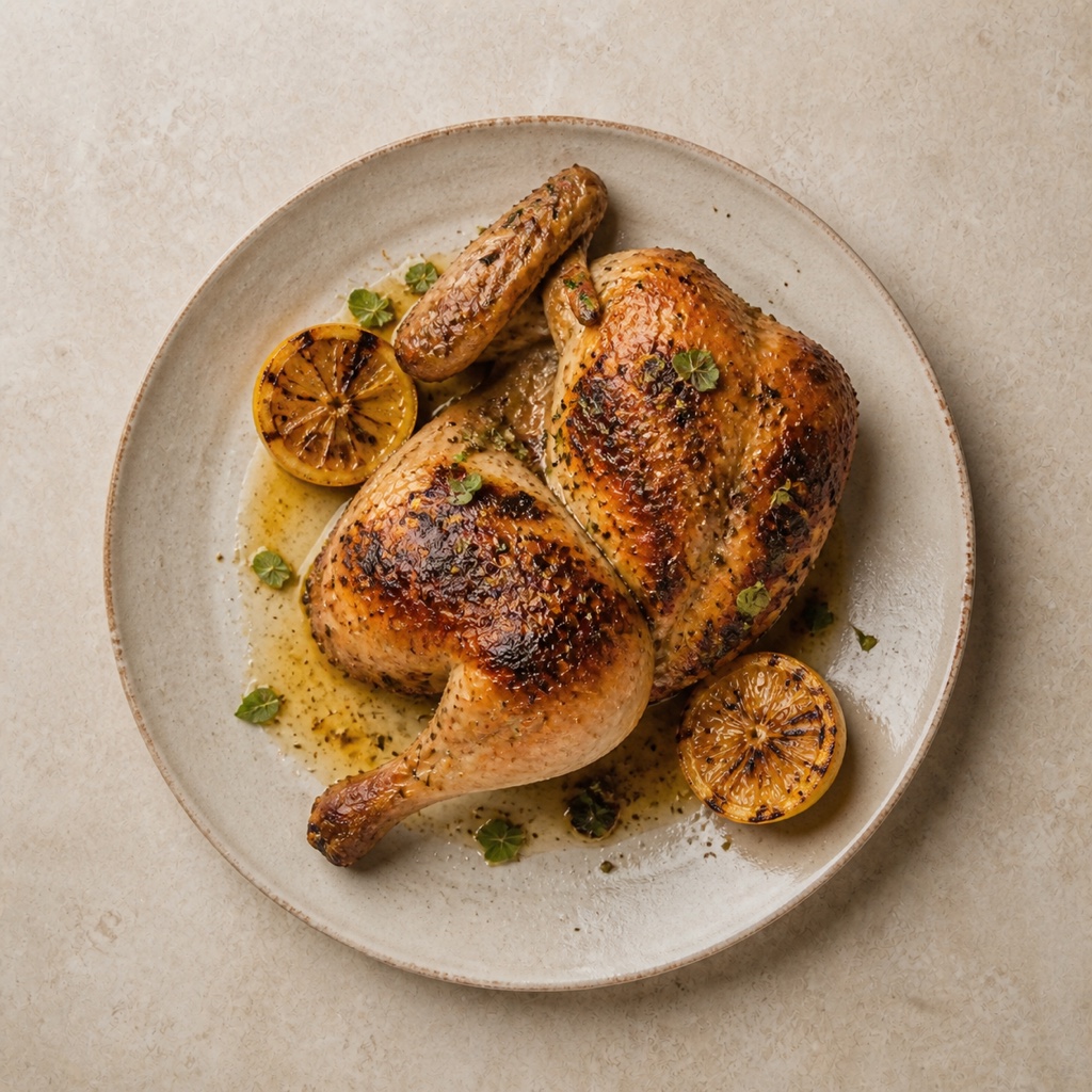 Ember-roasted chicken
