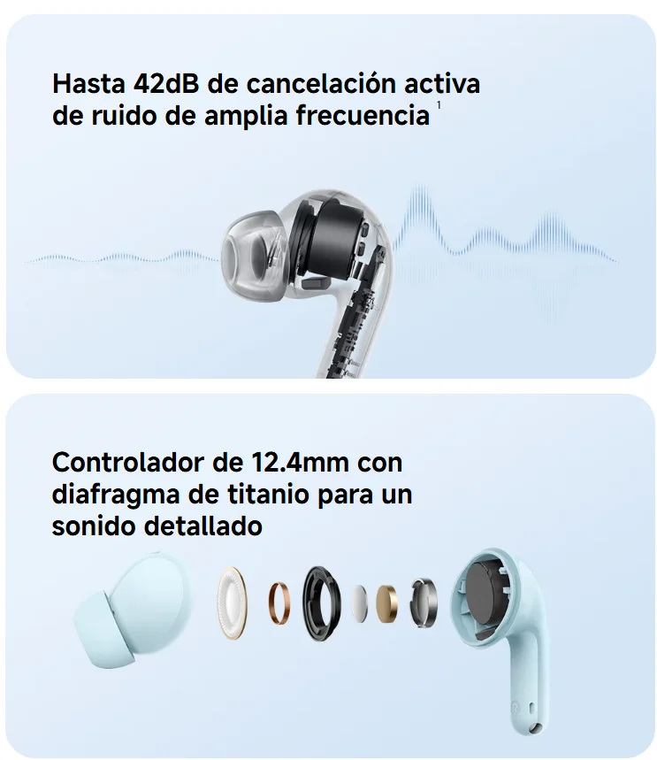 Diseño ligero Xiaomi Buds 8 Lite