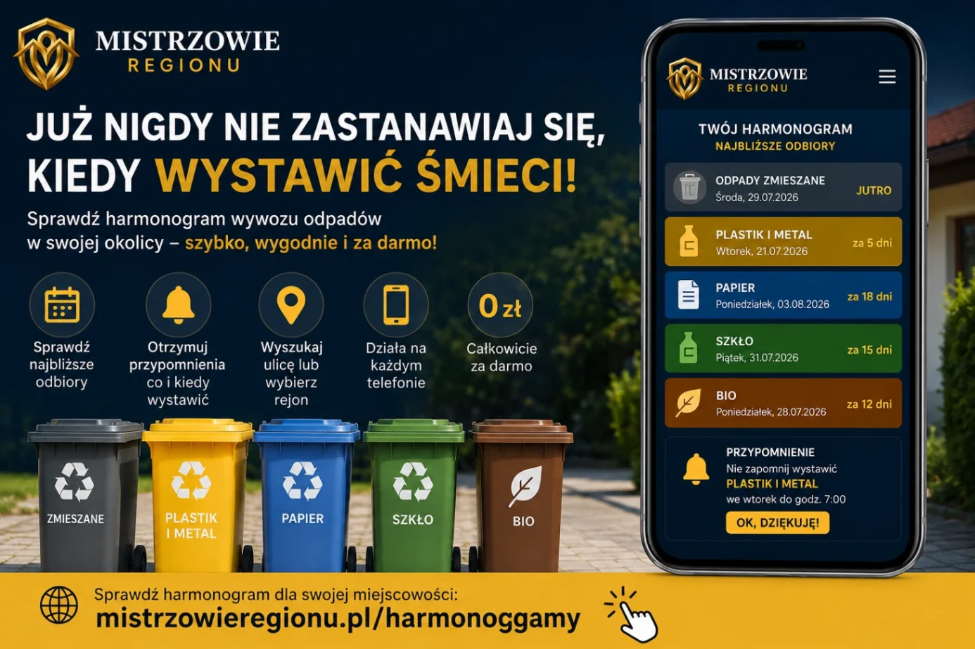 Harmonogram wywozu odpadów w gminie Nieporęt – sprawdź terminy online i otrzymuj przypomnienia