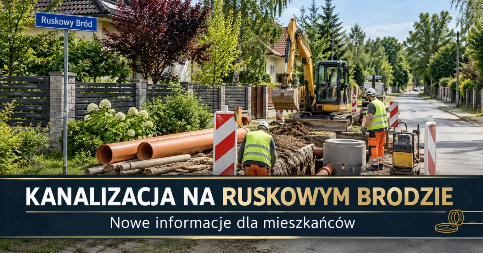 Kanalizacja na Ruskowym Brodzie idzie dalej. Co to oznacza dla mieszkańców?