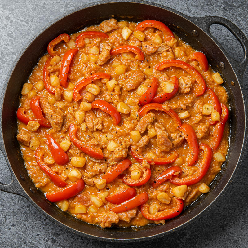 Padella di Peperoni e Macinato