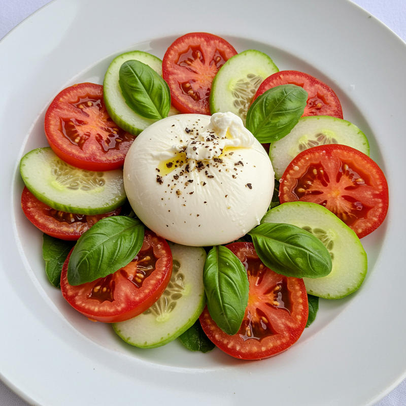 Panzanella mit Burrata und Ofentomaten