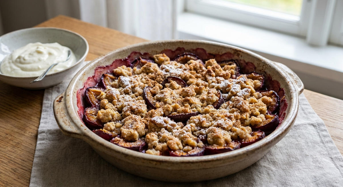 Zwetschgen-Crumble (Low Carb)