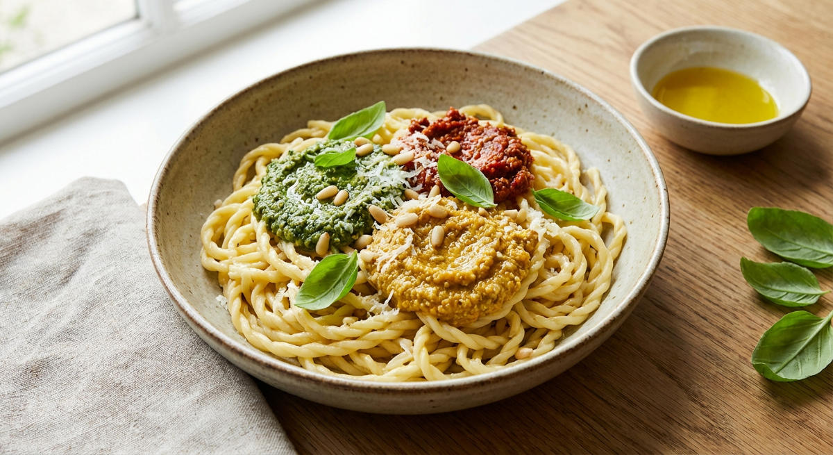 Spaghetti mit Pesto-Varianten
