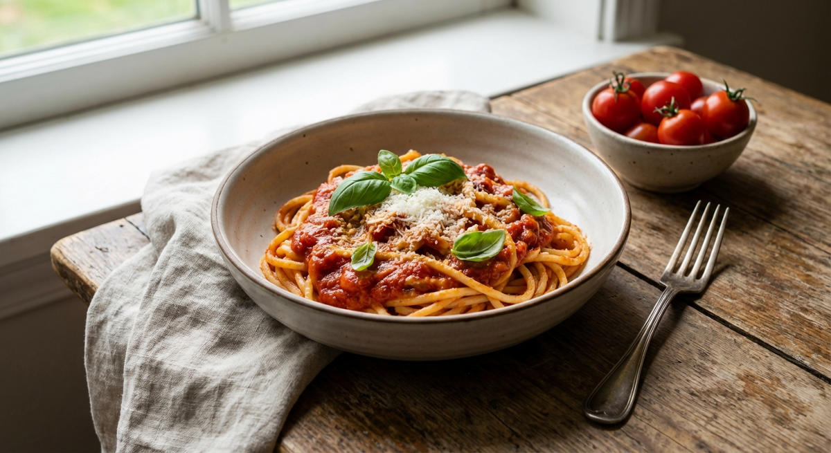 Tomaten-Nudelgericht