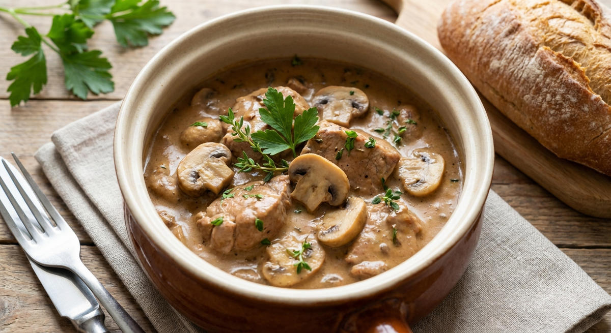 Cremiger Filettopf mit Champignons