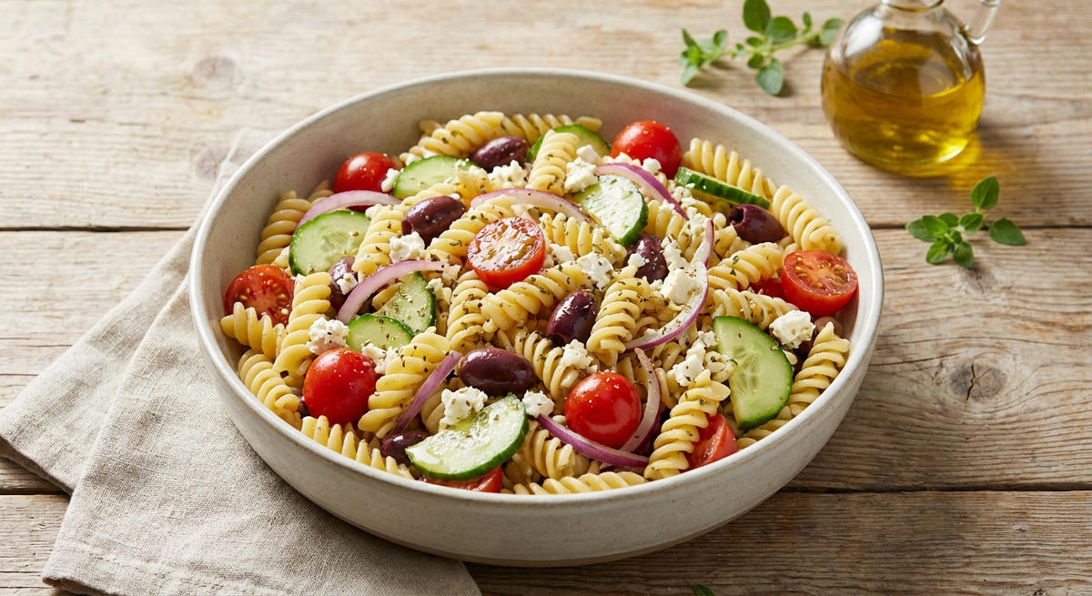 Griechischer Nudelsalat