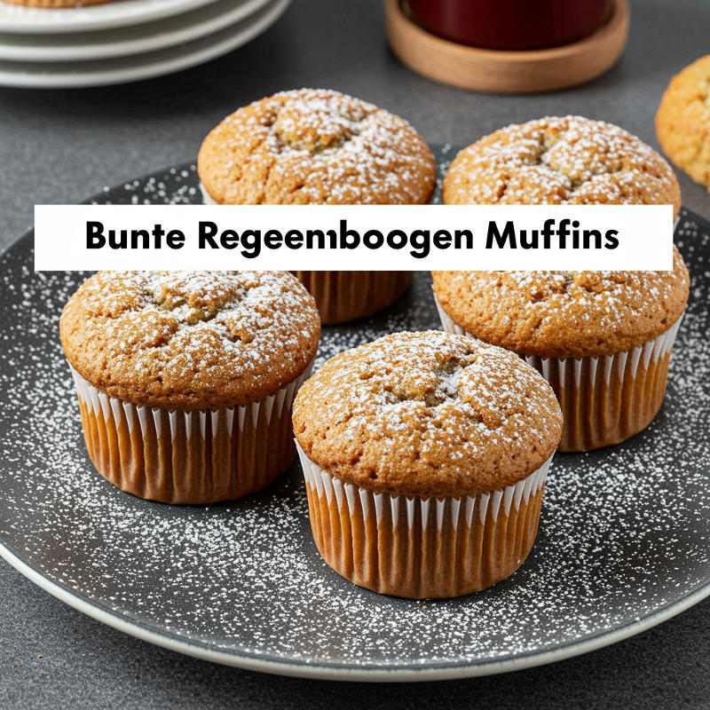 Bunte Regenbogen Muffins