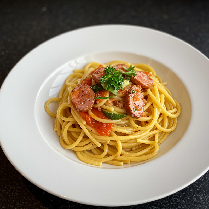 Hähnchen-Brokkoli-Spaghetti