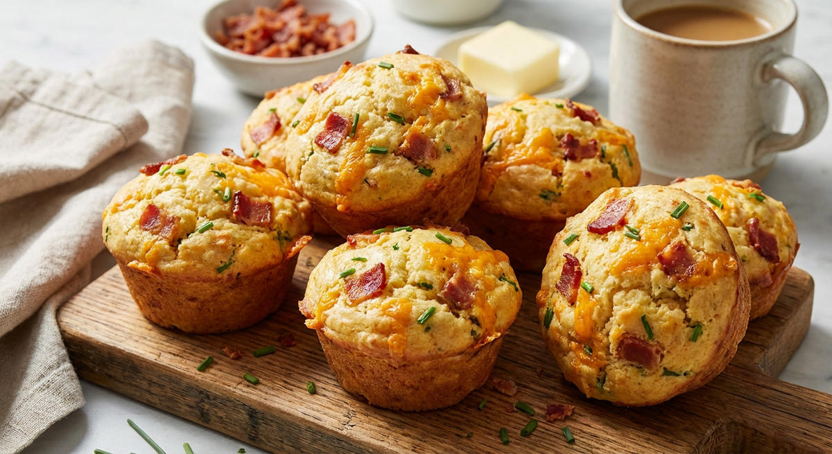 Frühstücksmuffins mit Speck und Käse