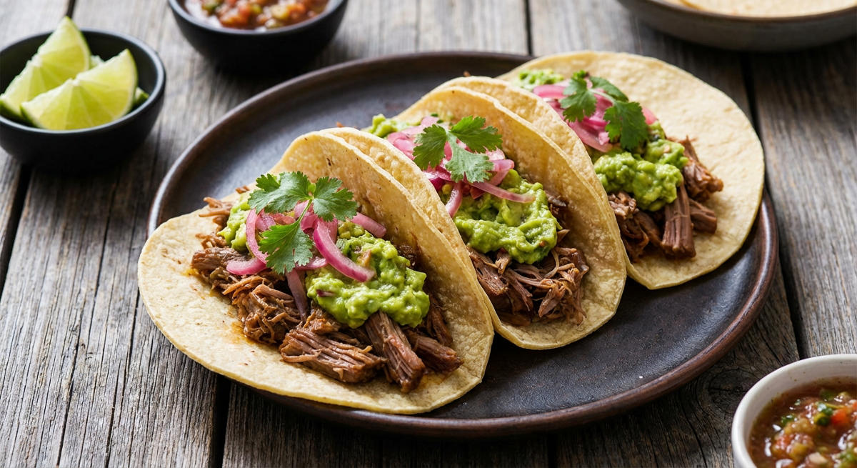 Wildschwein-Tacos mit Guacamole