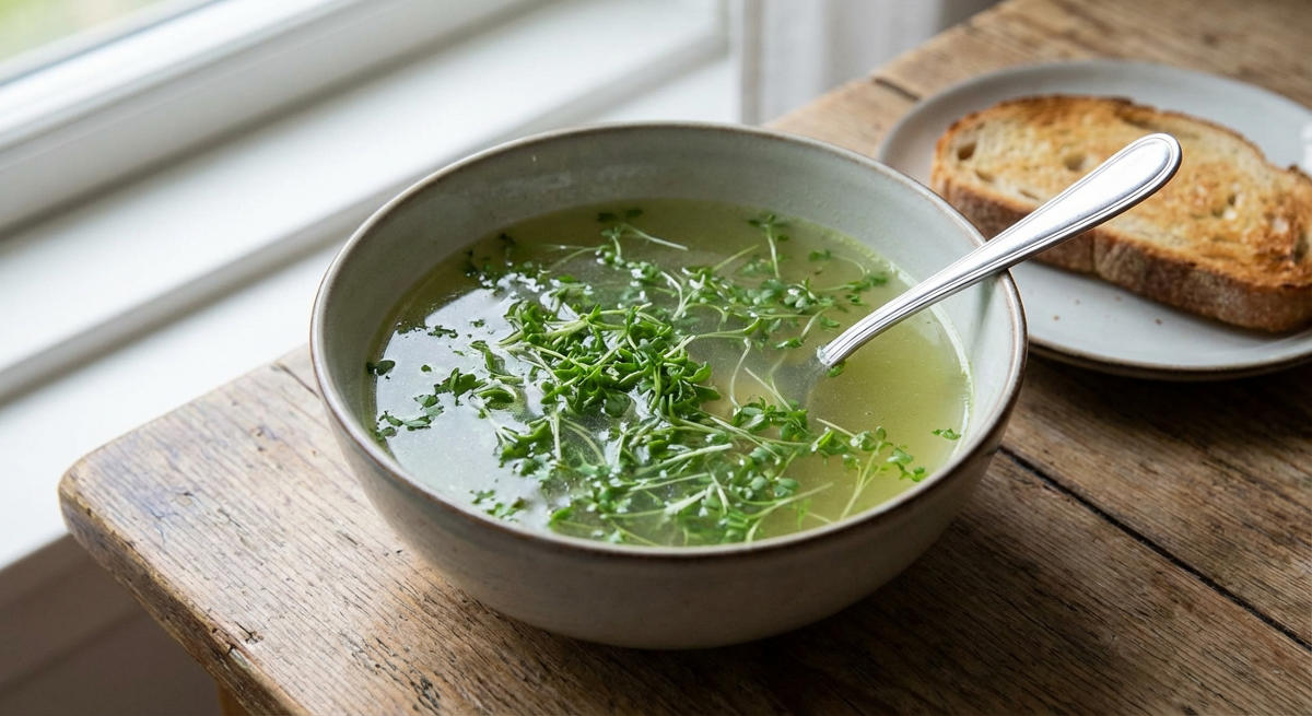 Bouillon von Kresse für Kranke