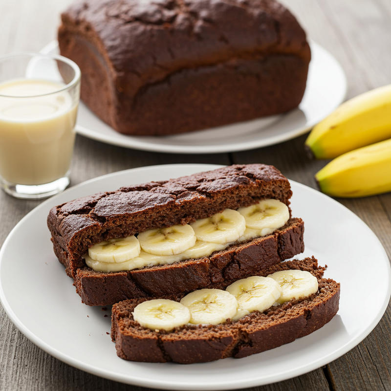 Schoko-Bananen-Brot mit Nuss-Nougat-Creme