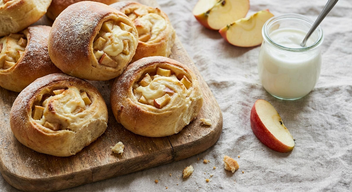 Saftige Apfel-Joghurt-Brötchen
