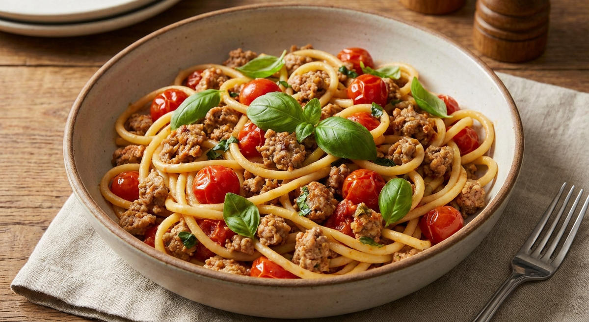 One Pot Pasta mit Salsiccia