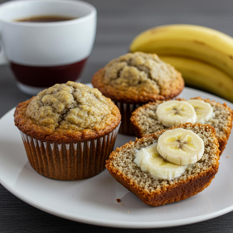 Magdalenas de Yogur de Avena y Plátano