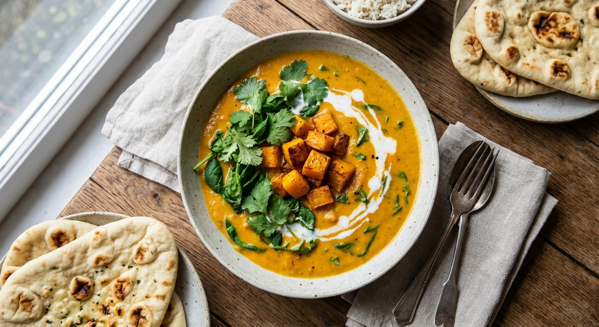 Cremiges Butternut-Kürbis-Curry