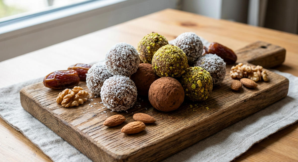 Palline energetiche con datteri e noci