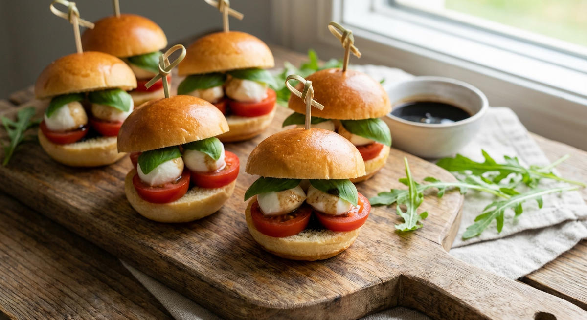 Tomaten-Mozzarella Mini-Burger
