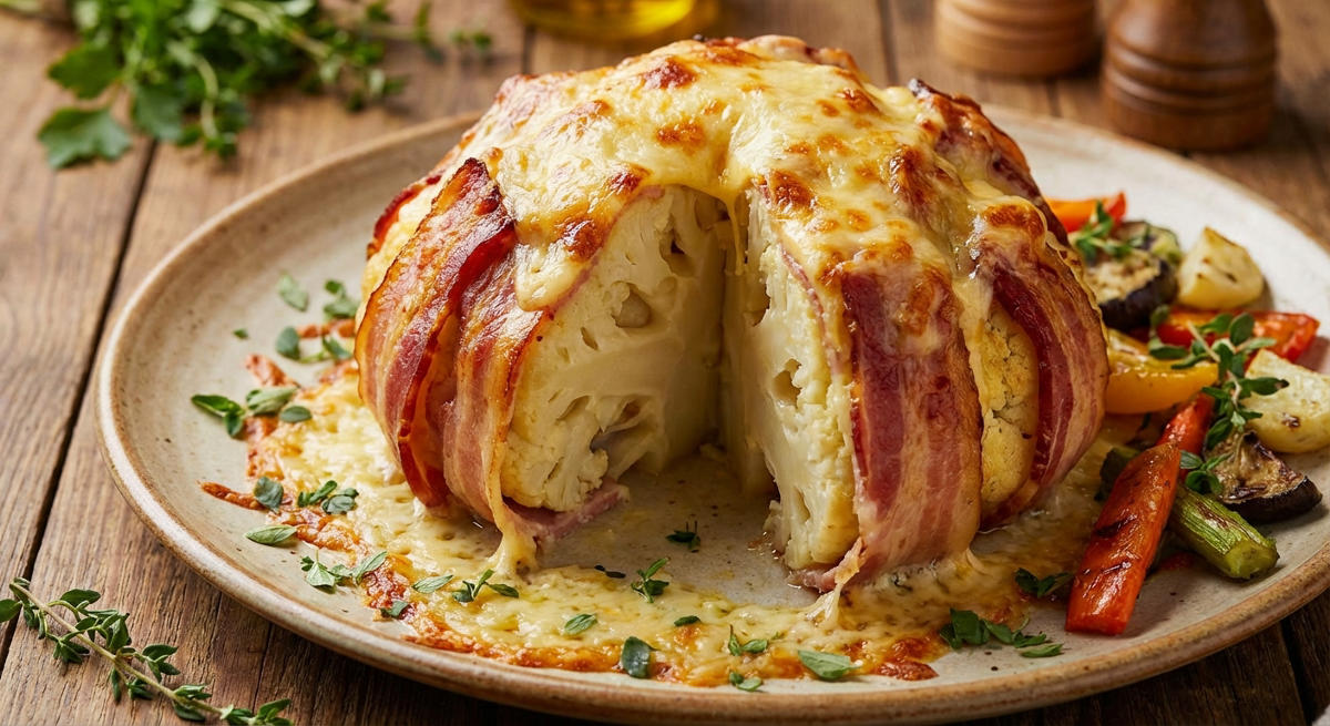 Low Carb Blumenkohlbombe mit Käse