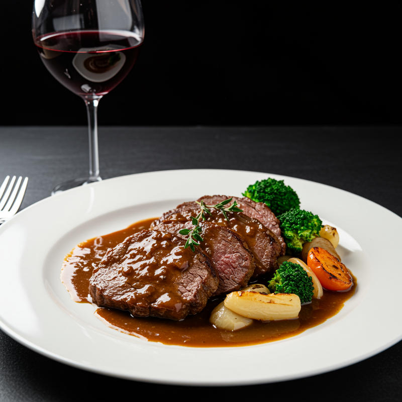 Rinderbraten Jägerart